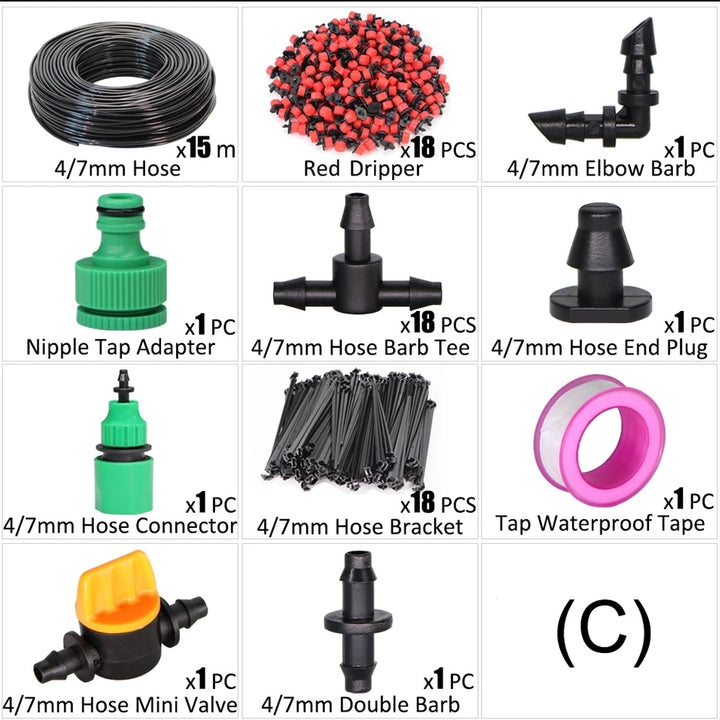 Jardineira Vertical em Feltro (64 Bolsas) + Kit Irrigação Completo
